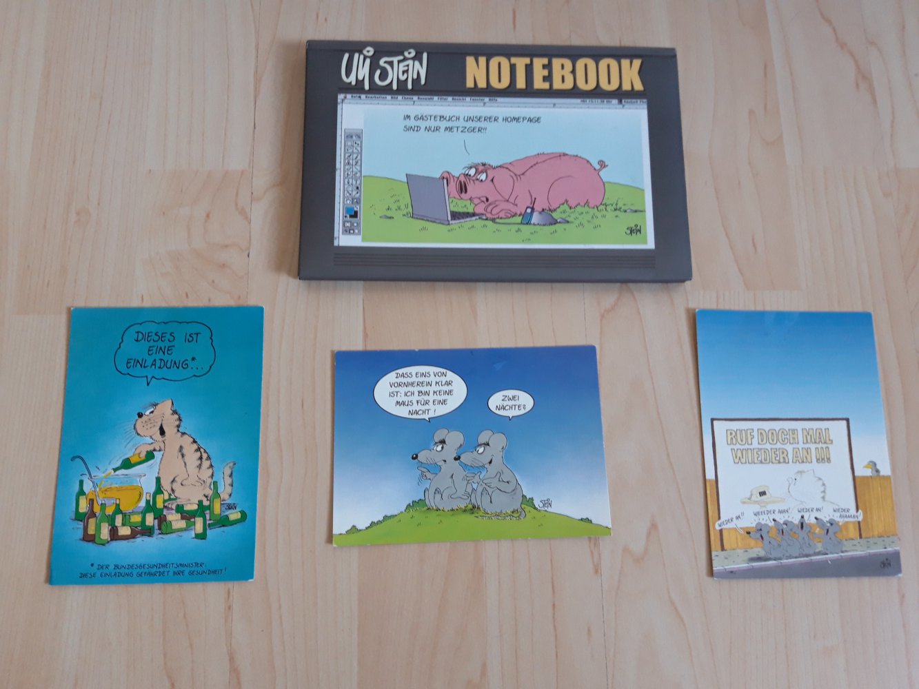 Uli Stein Notebook Comics Buch Postkarten 1999 vintage 90er