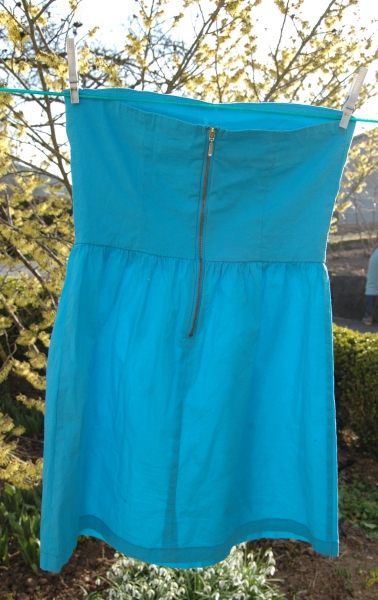 blaues Ballonkleid Partykleid Sommerkleid