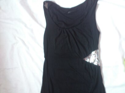 schwarzes Kleid mit silbernen Pajeten Gr.36/38