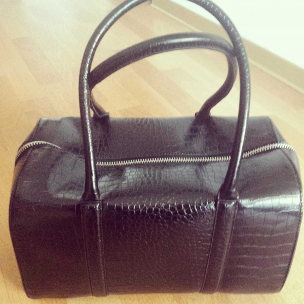 mango tasche kroko kunstleder büro bowling handtasche