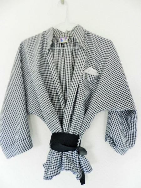 vintagejacke, jäckchen in schwarz-weiß kariert 