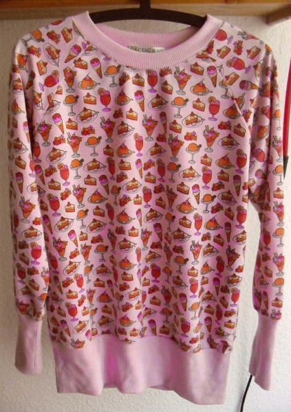 rosa Sweater mit Süßigkeitenprint aus Harajuku