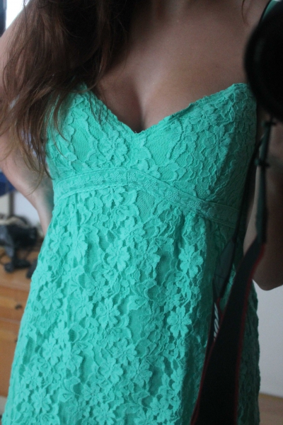 türkises Hollisterkleid Spitze