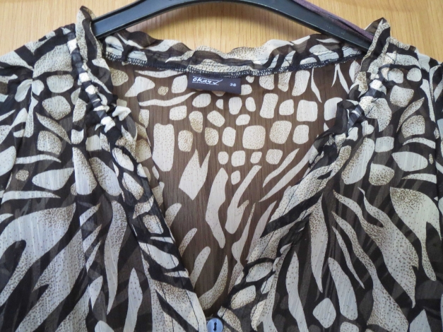 Sommerbluse,3/4 Arm,braun-beige,neu