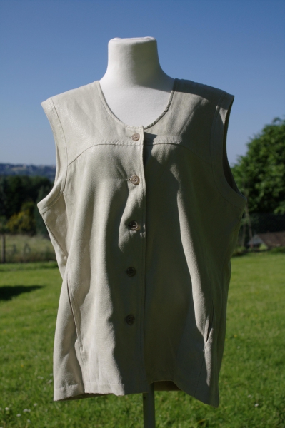 Weste Barisal Lederoptik gefüttert Taschen leicht tailliert locker sitzend