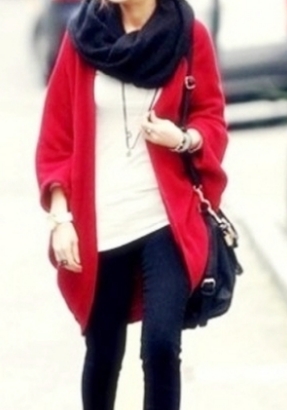 ROTE Woll Strickjacke in S/M