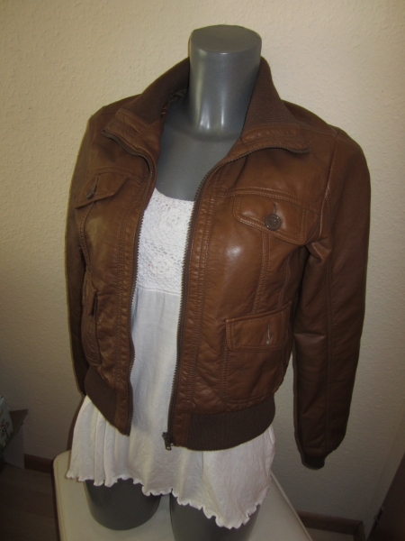 H&M Lederjacke braun Kunstleder Gr.S