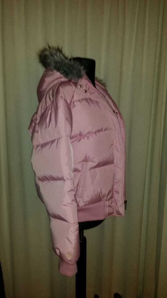 rosa Southpole Daunenjacke mit Fellkapuze M/L