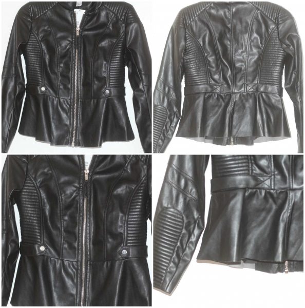 H&M schwarze Schößchen Lederjacke