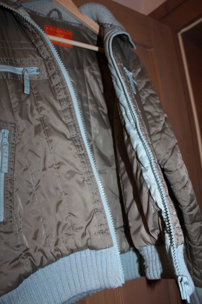 hellblau oliv farbene Jacke Winterjacke Übergangsjacke