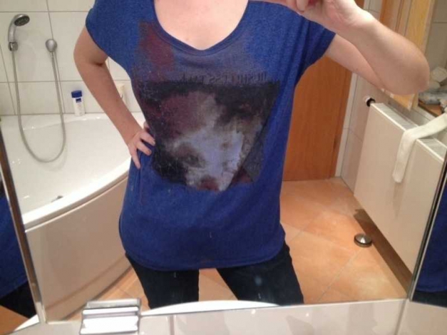 NEU tshirt only blau Print Glitzer mit Etikett Größe M