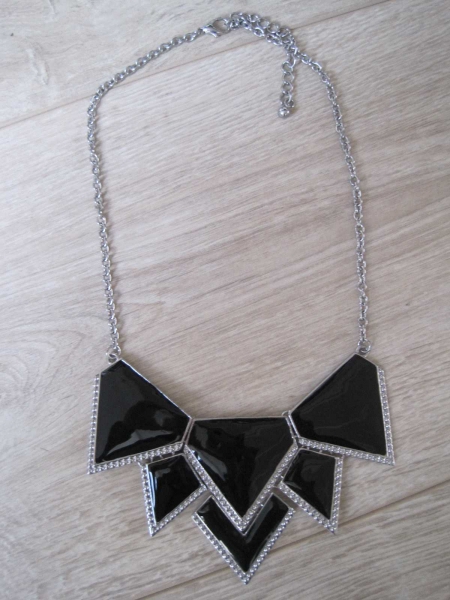 C&A Statement-Kette / silber, schwarz