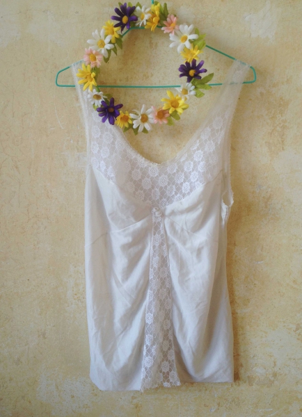 Sexy, retro Negligé Top mit Spitze, echt vintage!!!