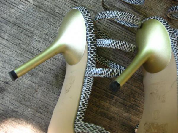 festliche Party High Heels Sandalette gold super stylish