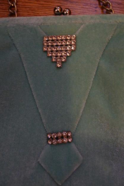 original Anna Sui Handtasche 20x21cm Samt Flauschige Türkis / Pink mit Steinchen & Extra Handkette Clutches Tasche NEU