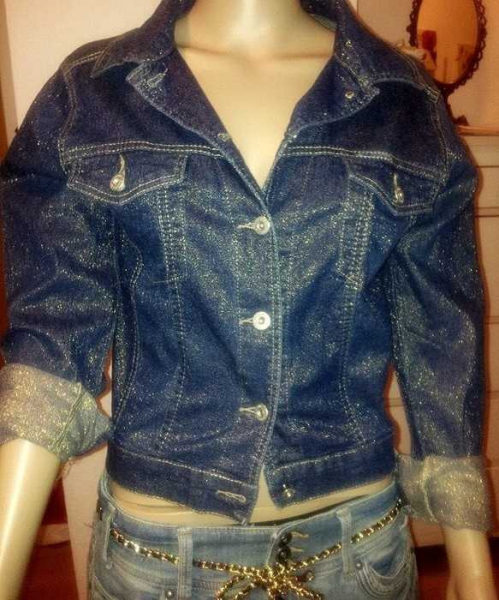 Wunderschöne Vintage Jeansjacke mit Goldfäden / Yellowstone M