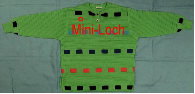 Erica Rössler Damen-Pullover - Liniengesteppt - Größe 44 - Grün mit Muster - Besonderheit : Mit Miniloch