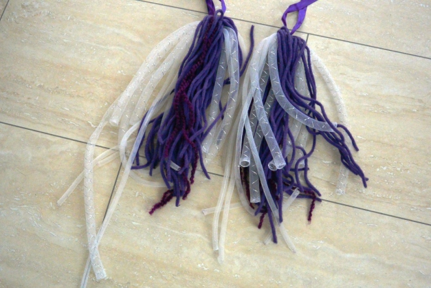 Cyberhaarteile weiß/lila