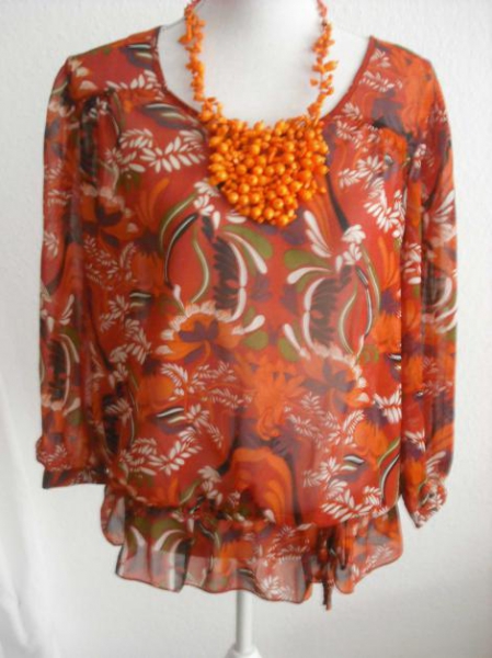 Transparente Bluse, gemustert, sommerlich