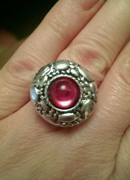 Ring flexibel silber pink