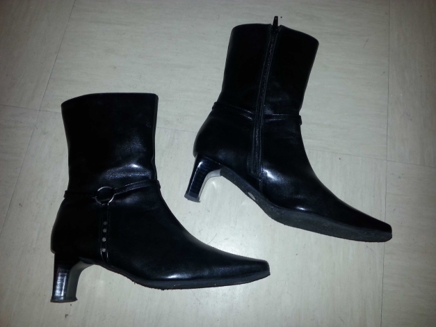 wie Neu Lederstiefeletten echtes Leder Stiefeletten schwarz gr. 37