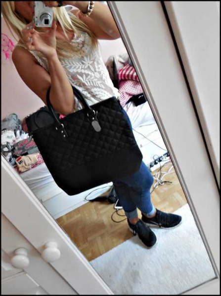 Schwarze Steppmuster Tasche SIX neu sexy edel süß hübsch