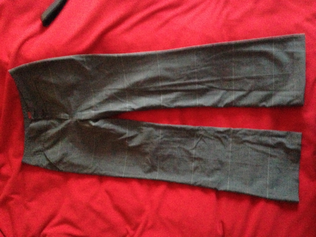 Esprit Hose, kariert, Nadelstreifen, grau