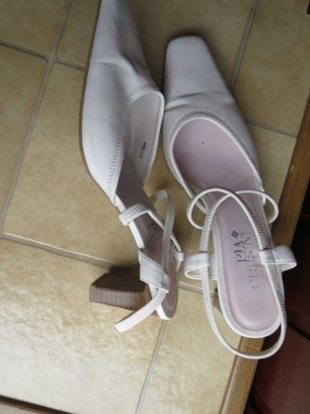 Schuhe/Slingbacks/Weiß,6cm Absatz