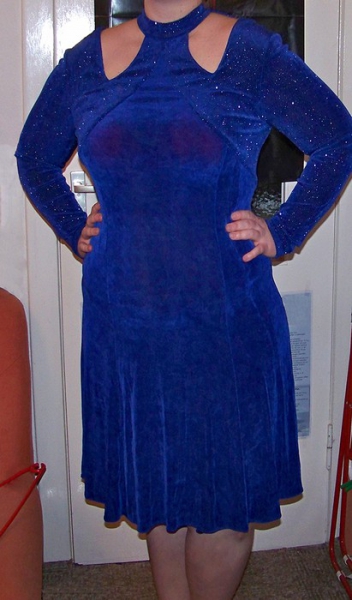 Tolles Via di Ronnetta blaues Kleid mit Glitzer NEU