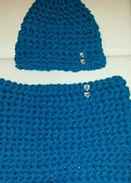 Strickschal mit Mütze, Set, Rundschal, Schlauchschal, Loop