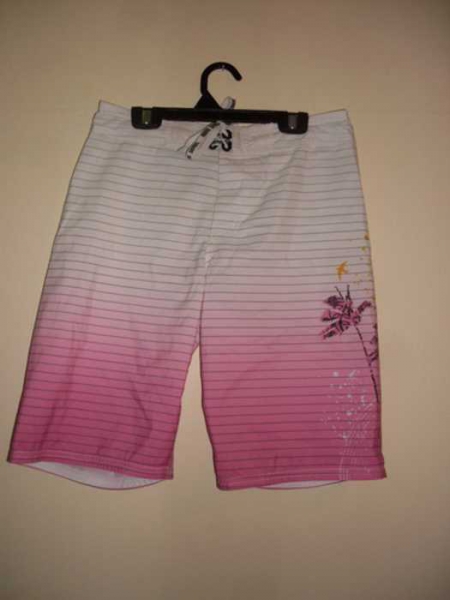 weiß/pinke badehose