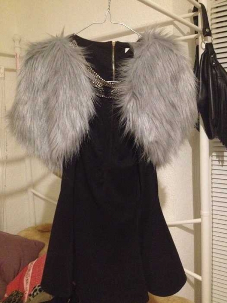 Toller FAKE Fellbolero Bolero Pelz Weste Gothic Party Hipster Blogger Abendoutfit