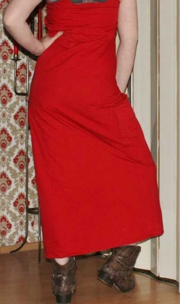 Rotes Maxi Freizeitkleid, Gr. S