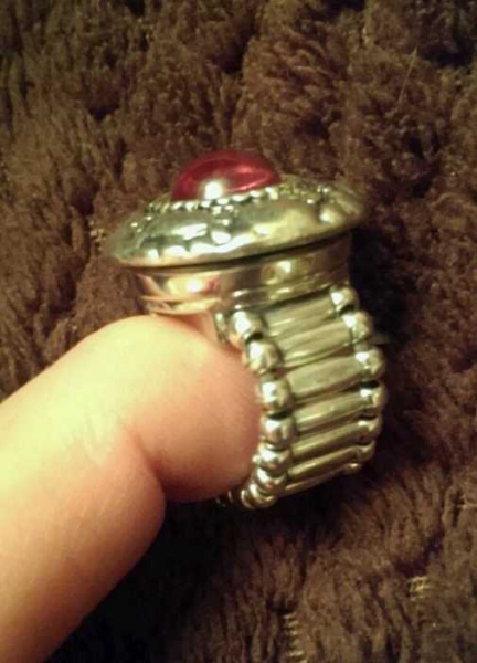 Ring flexibel silber pink