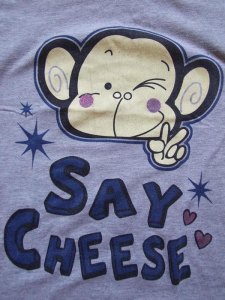 graues T-Shirt mit Print New Yorker