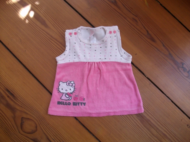 Süßes Hello Kitty Kleid Ärmellos Nicki 62 C&A Kleid Rosa Weiss