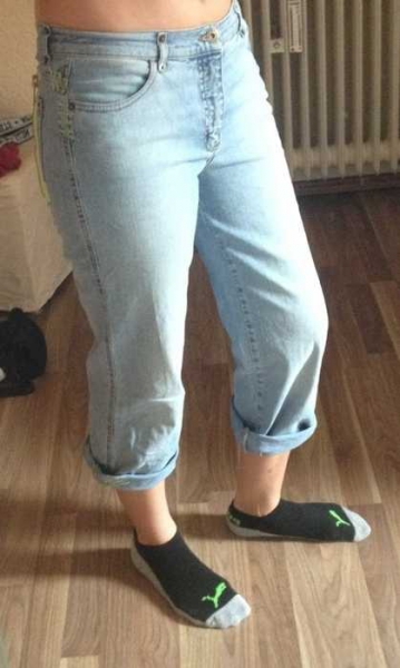 hellblaue 3/4 Jeans
