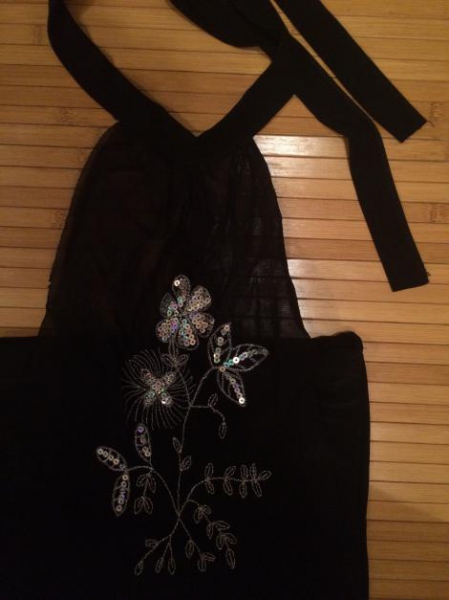 Top Neckholder Bandeau Pailletten Netz XS