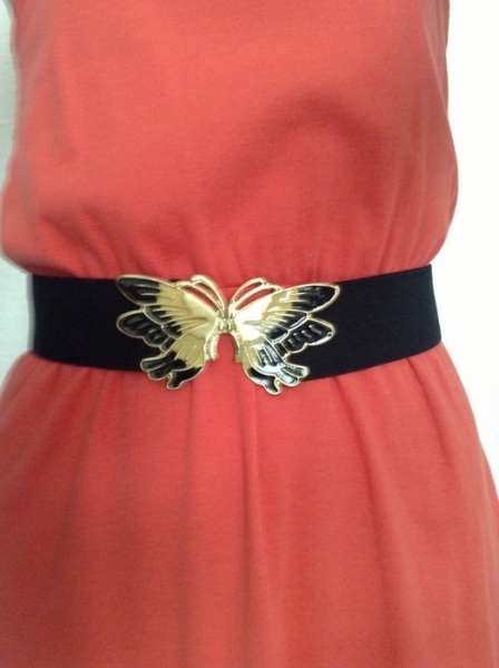 vintage gürtel 80/90er schmetterling klammer gummi