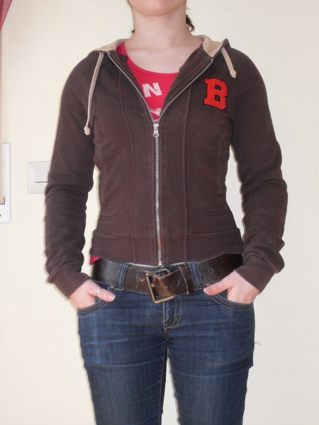 Blend Sweathirtjacke braun beige rot Gr. XS