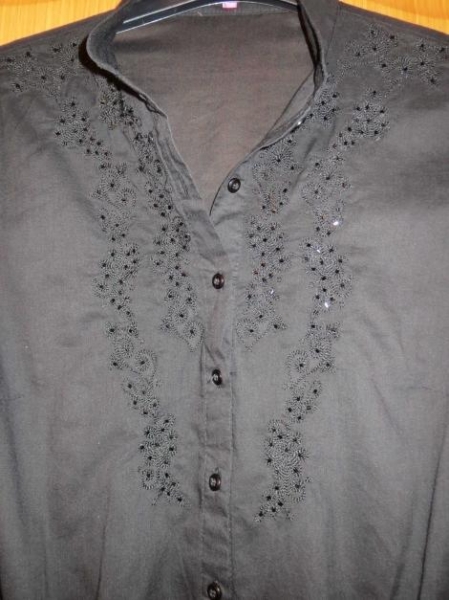 Bluse,3/4Arm,schwarz