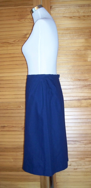 VINTAGE// Marineblauer Midirock (highwaist) von *Trevira 70/30*
