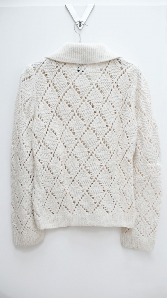 Off-White gemusterte Strickjacke H+M Größe M