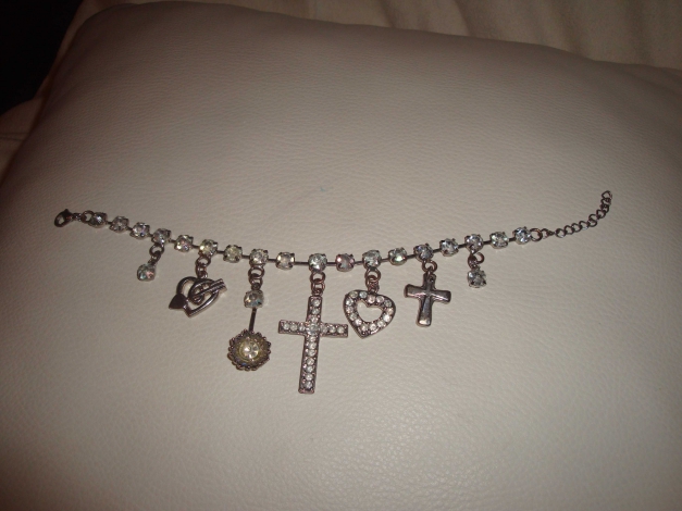 Bettelarmband mit Glitzersteinchen Modeschmuck