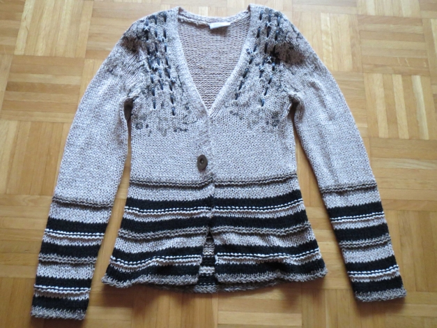 Strickjacke,beige-braun,neu,Langarm
