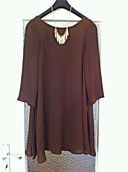 Kleid Chiffon braun Blogger