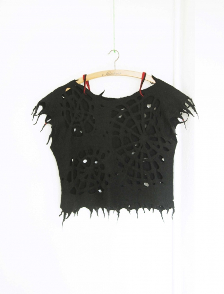 UNIKAT! handgefilztes Spinnenetz Oberteil