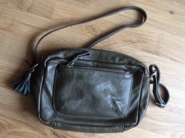 Ledertasche grün- braun