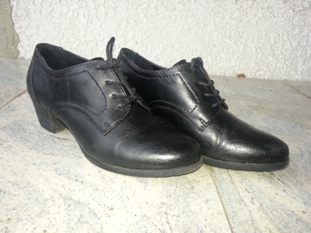 Schnürschuhe, kleiner Absatz, schwarz, Deichmann, Gr.39