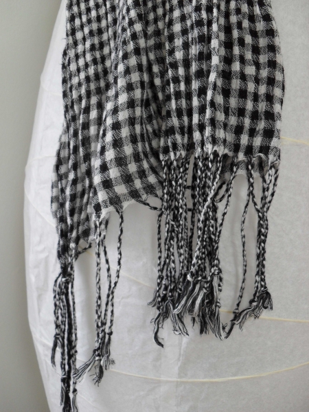 XXL (2 Meter) Crinkle Tuch/Schal *schwarz-weiß kariert *unisex